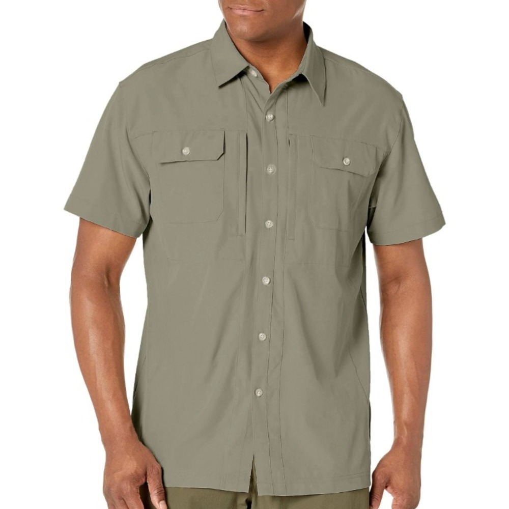 Little Donkey Andy Fishing Shirt Mens Small Vented UPF Dry Tech Button Down Sage